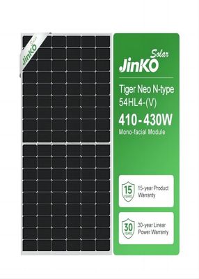 410W-430W Jinko Tiger Neo N Tipi Güneş Fotovoltaik Modülleri Tek yüzlü 54HL4- ((V)